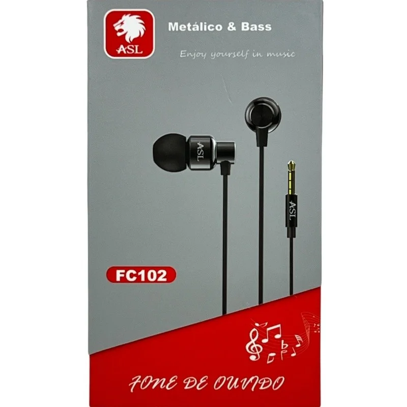 Fone Auricular + Microfone Asl Fc102 Premium Cod: 3407